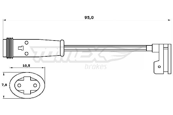 Obrázok Výstrażný kontakt opotrebenia brzdového oblożenia TOMEX Brakes  TX3056
